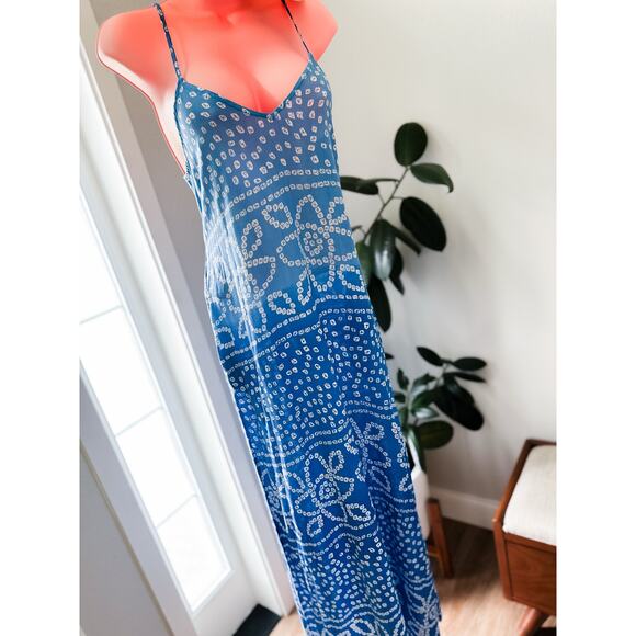 Santorini Sunsets & Ocean Whimsy flowy printed drapey maxi dress with pockets - Picture 1 of 6
